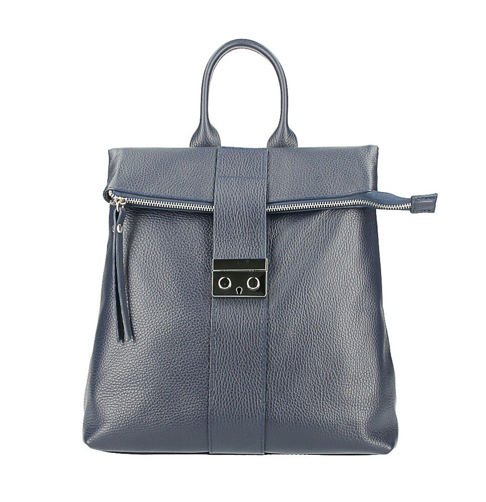Bőr hátizsák 576 kék Made in Italy