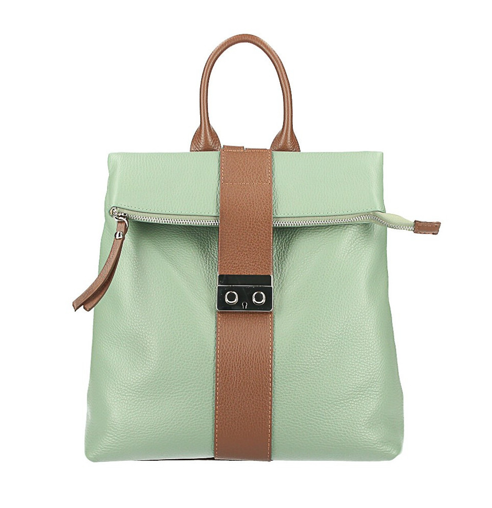Bőr hátizsák 576 menta Made in Italy