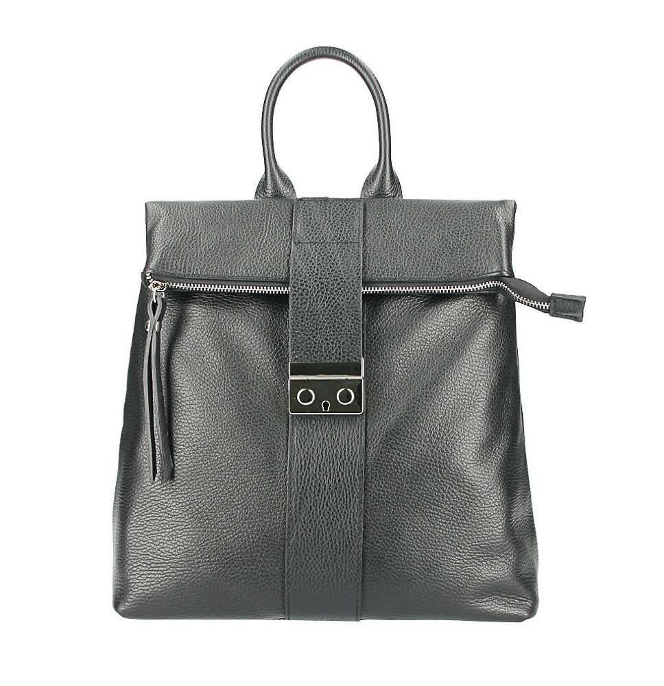 Bőr hátizsák 576 fekete Made in Italy