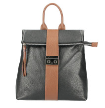 Bőr hátizsák 576 fekete+barna Made in Italy