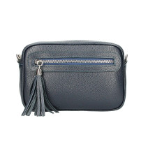 Női bőr válltáska 1220 sötétkék Made in Italy