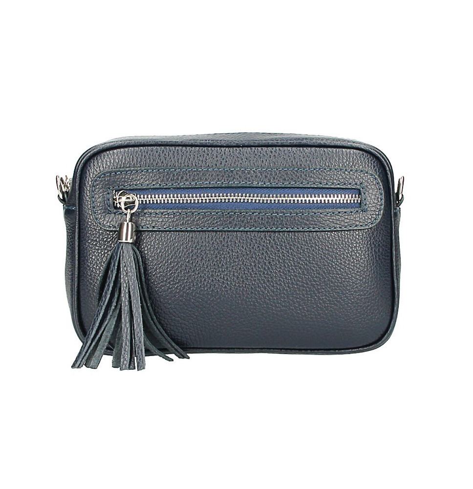 Női bőr válltáska 1220 sötétkék Made in Italy