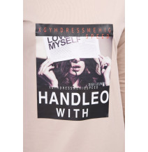 Női ruha nyomtatott formában Handle With bézs