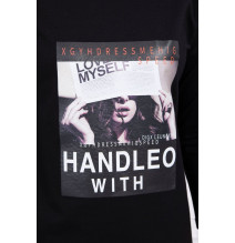 Női ruha nyomtatott formában Handle With fekete