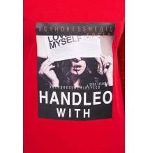 Női ruha nyomtatott formában Handle With piros