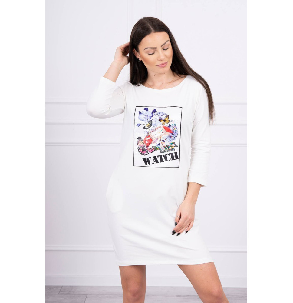 Női ruha nyomtatott formában 3D WATCH krém
