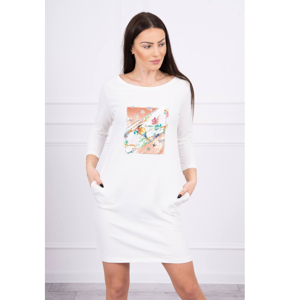 Női ruha grafika Madár 3D krém