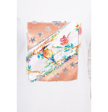 Női ruha grafika Madár 3D krém