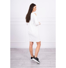 Női ruha grafika színes szalaggal 3D krém