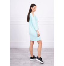 Női ruha grafika színes szalaggal 3D menta