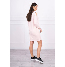 Női ruha grafika színes szalaggal 3D por rózsaszín