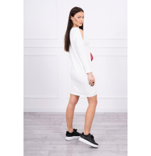 Női ruha grafika pontozott íjjal 3D krém