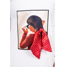 Női ruha grafika pontozott íjjal 3D krém