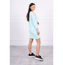 Női ruha grafika pontozott íjjal 3D menta