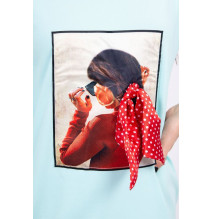 Női ruha grafika pontozott íjjal 3D menta