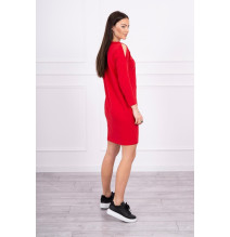 Női ruha grafika pontozott íjjal 3D piros