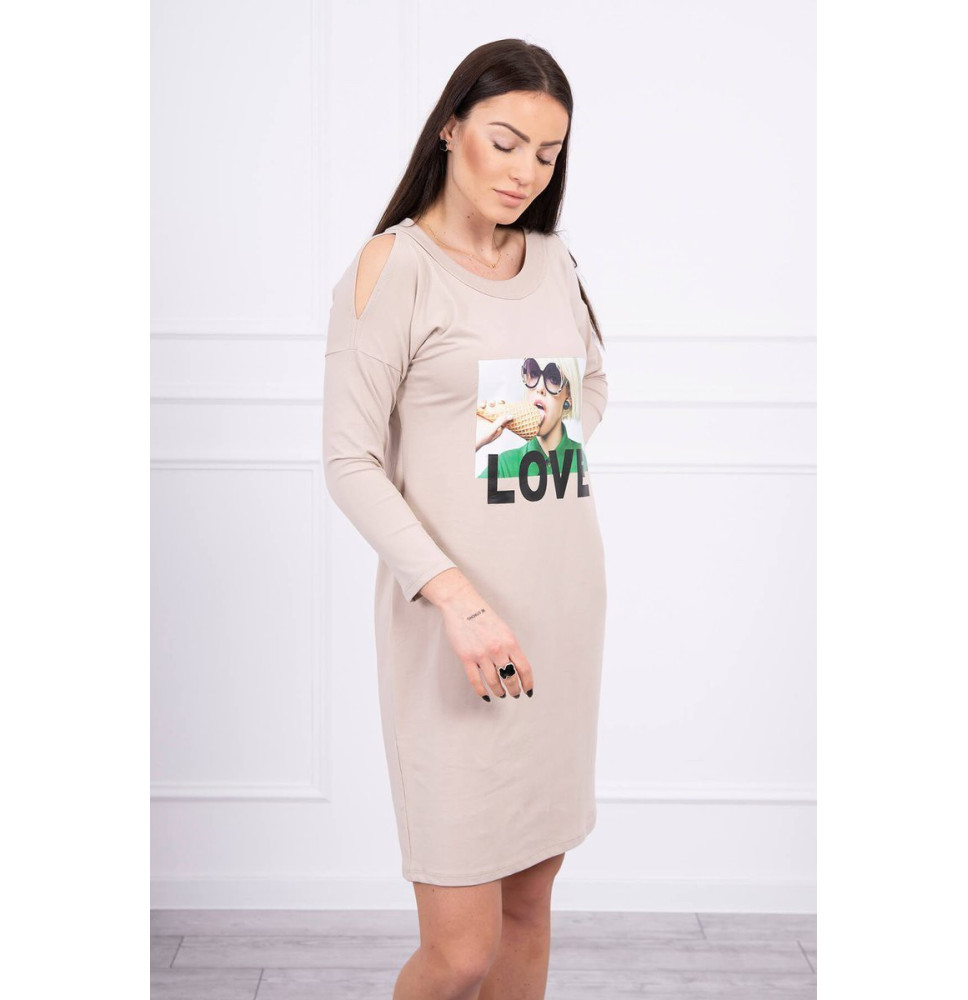 Női ruha Love bézs