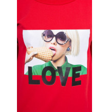Női ruha Love piros