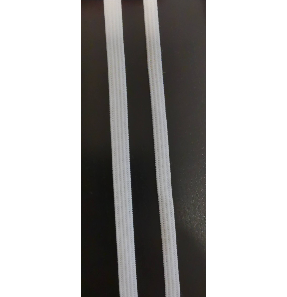 Fehér elasztikus szalag, magassága 5 mm