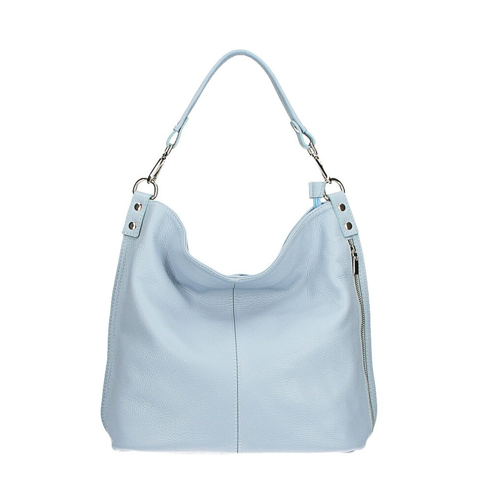 Bőr válltáska 981 égkék Készült Olaszországban