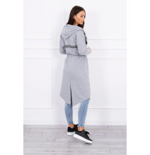 Kardigán hosszabb háttal MI8998 szürke