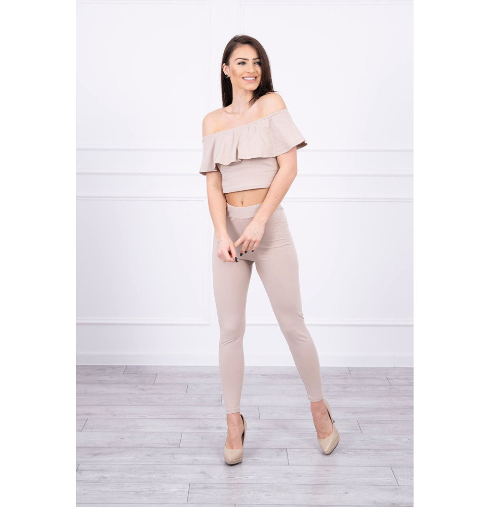 Női szett MI8885 egy fodorral bézs