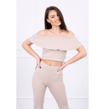 Női szett MI8885 egy fodorral bézs