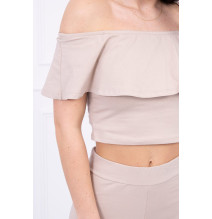 Női szett MI8885 egy fodorral bézs