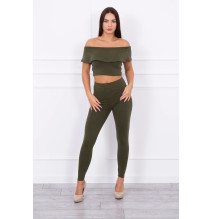 Női szett MI8885 egy fodorral khaki