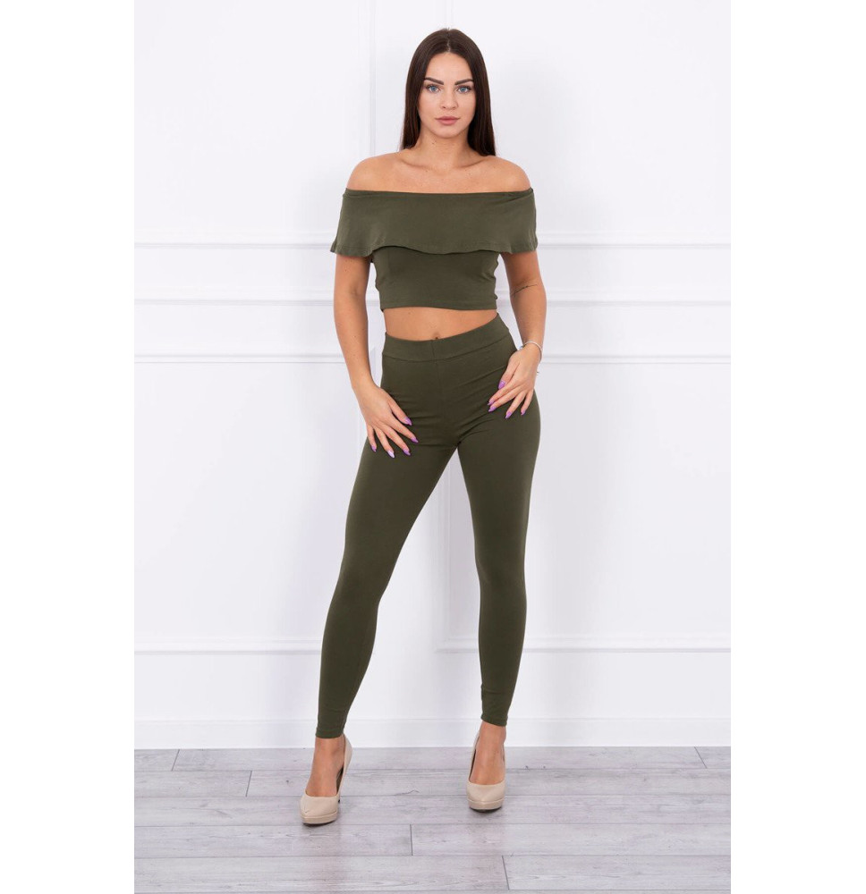 Női szett MI8885 egy fodorral khaki