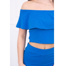 Női szett MI8885 egy fodorral ciánkék