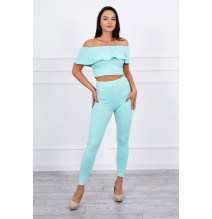 Női szett MI8885 egy fodorral menta