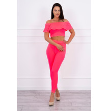 Női szett MI8885 egy fodorral neon rózsaszín
