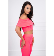 Női szett MI8885 egy fodorral neon rózsaszín