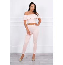 Női szett MI8885 egy fodorral pór rózsaszín