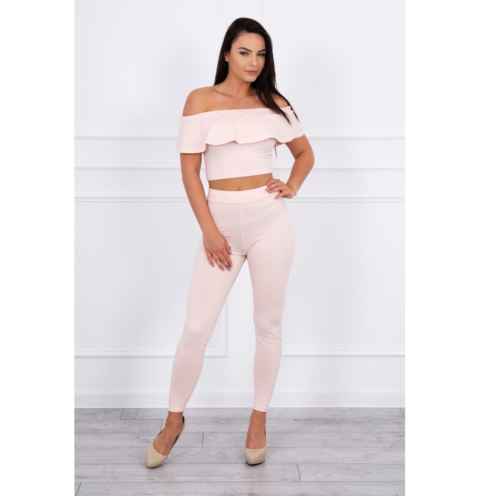 Női szett MI8885 egy fodorral pór rózsaszín