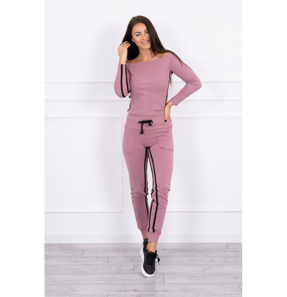 Női szett MI8958 dupla csíkkal rózsaszín