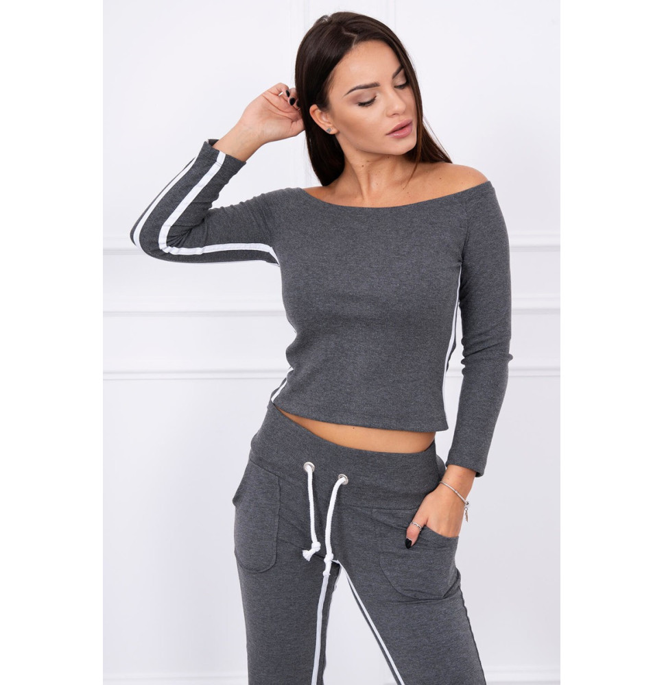 Női szett MI8958 dupla csíkkal grafit