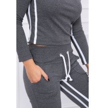 Női szett MI8958 dupla csíkkal grafit