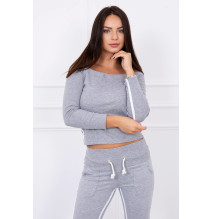 Női szett MI8958 dupla csíkkal szürke