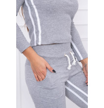 Női szett MI8958 dupla csíkkal szürke