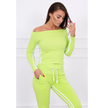 Női szett MI8958 dupla csíkkal zöld