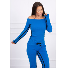 Női szett MI8958 dupla csíkkal kék