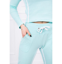 Női szett MI8958 dupla csíkkal menta