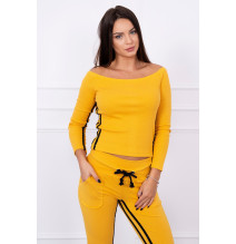 Női szett MI8958 dupla csíkkal okker