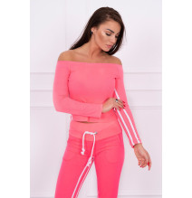 Női szett MI8958 dupla csíkkal neon rózsaszín