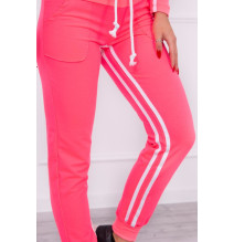 Női szett MI8958 dupla csíkkal neon rózsaszín