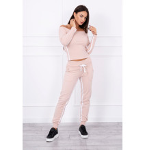 Női szett MI8958 dupla csíkkal pór rózsaszín