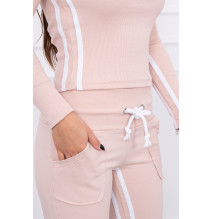 Női szett MI8958 dupla csíkkal pór rózsaszín