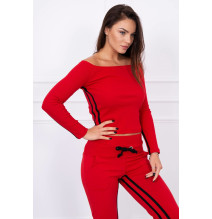 Női szett MI8958 dupla csíkkal piros